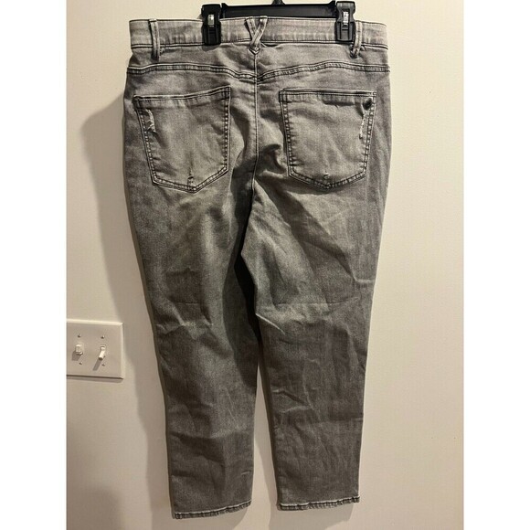Democracy Ab Solution Womens Gray Jeans Sz 14 Denim Straight Pockets Stretch Zip - Picture 4 of 6